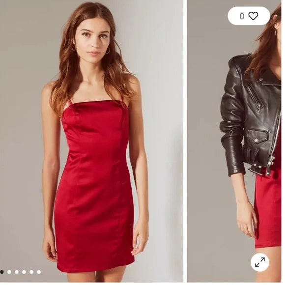 Urban Outfitters Val Straight-Neck Satin Mini Dress size xs - Picture 1 of 13